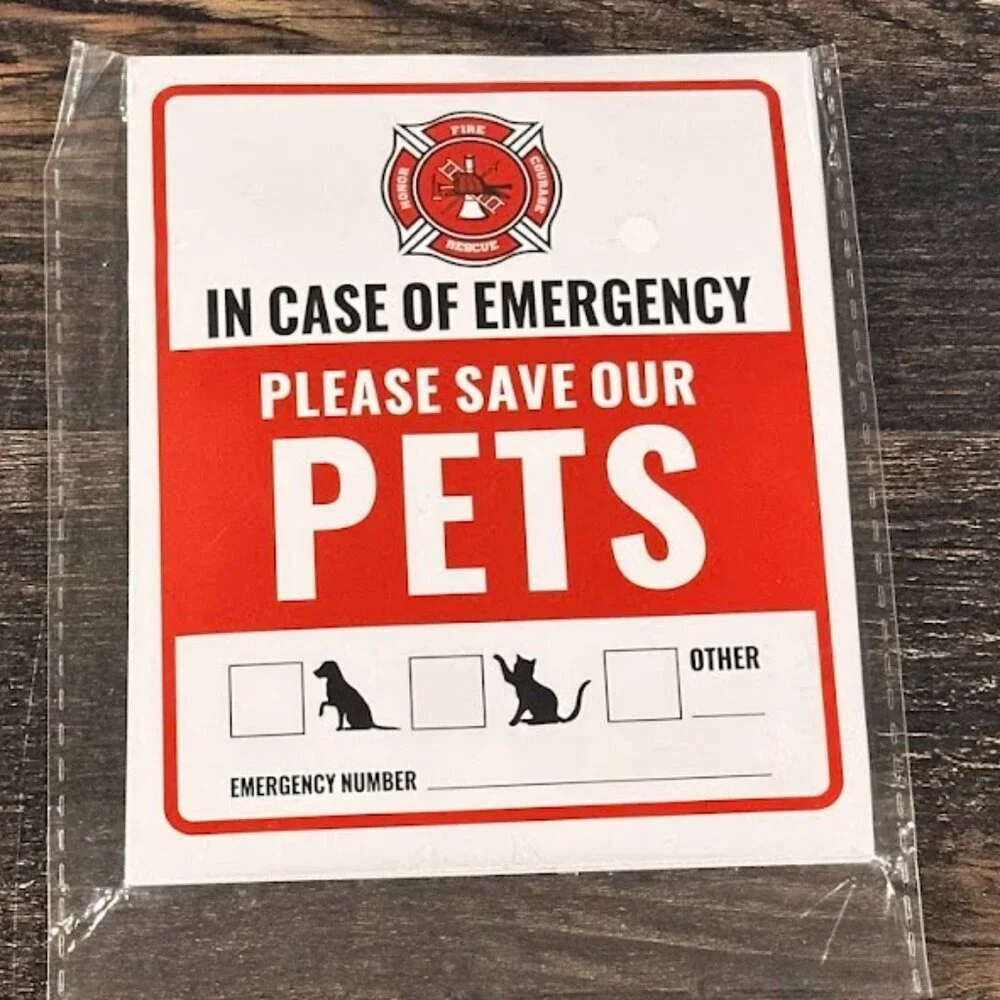 911 Emergency Sticker for Pet Life Saving NWT 5x4